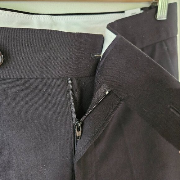 Helmut Lang Straight Leg Slit Pants 8 Black Stretch Designer Corporate - Picture 7 of 14